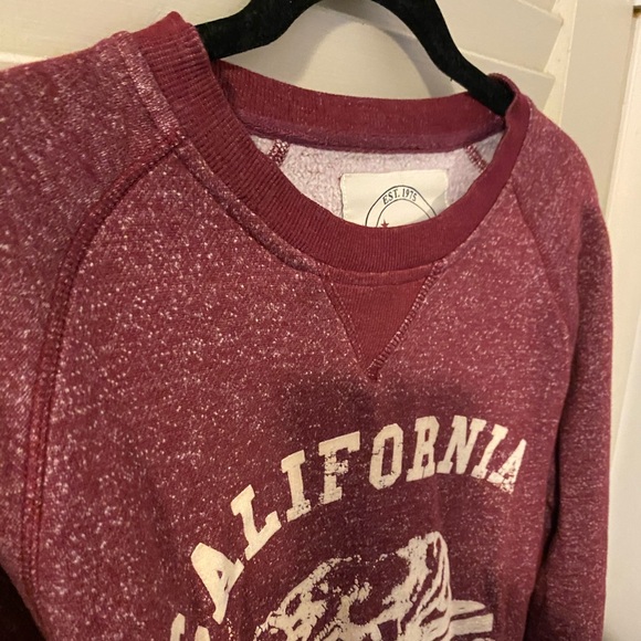 California Republic Bear M Maroon crewneck Sweatshirt vintage style,distressed - Picture 10 of 12